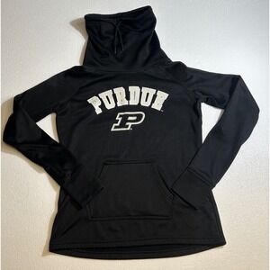 Colosseum Purdue Boilermakers Black Cowl Neck Pullover Sweatshirt Size S